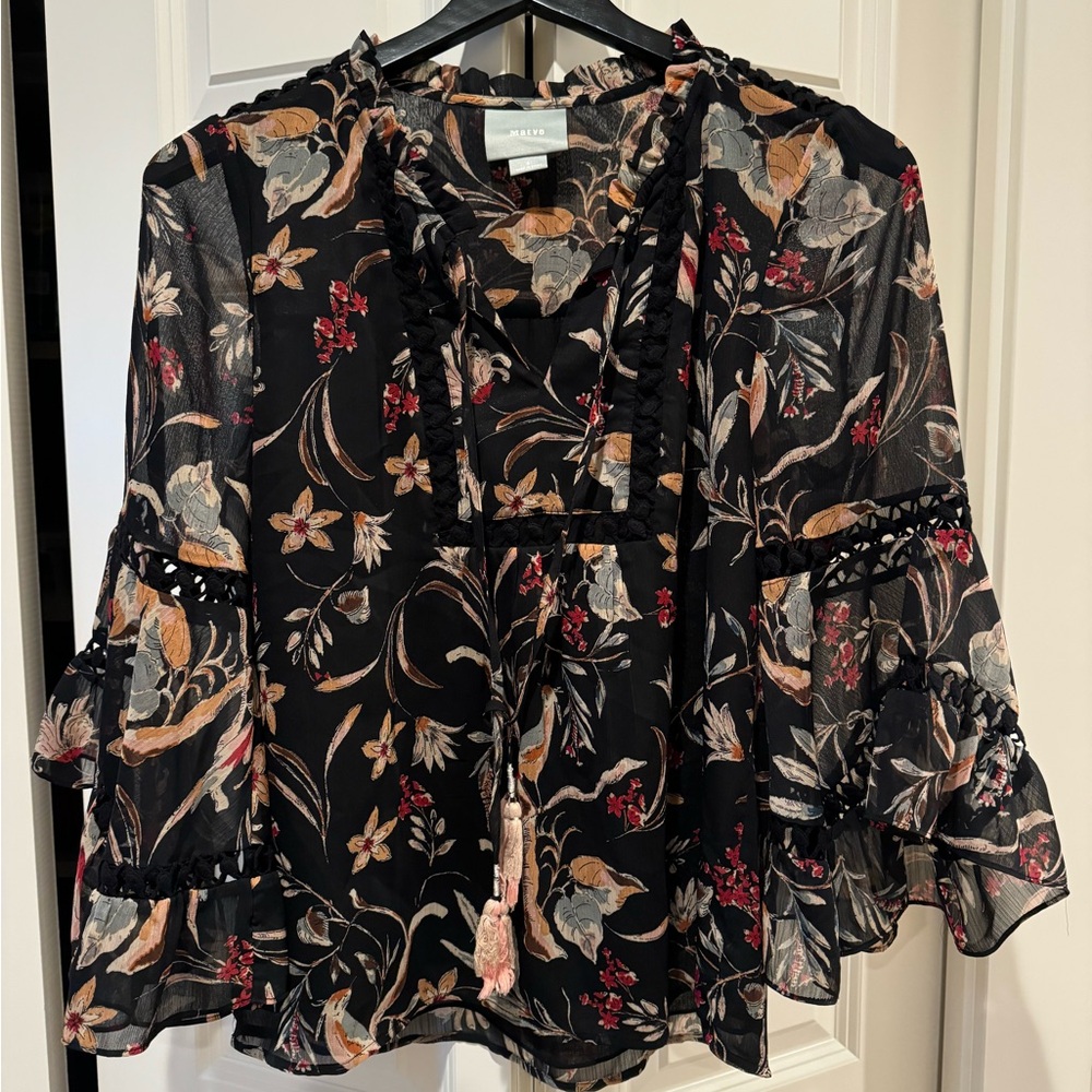 Maeve Floral Black Blouse